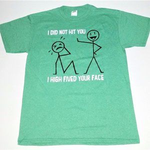 Hi five green \ T shirt Love cartoon Stick figure dolls top L bullying